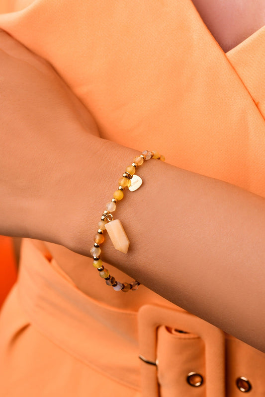 Gold Plated Citrine Natural Stone Bracelet
