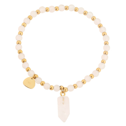Himalayan Gemstone Crystal Bracelet with White Beads