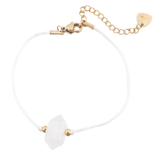 White String Bracelet with Himalayan Natural Stone