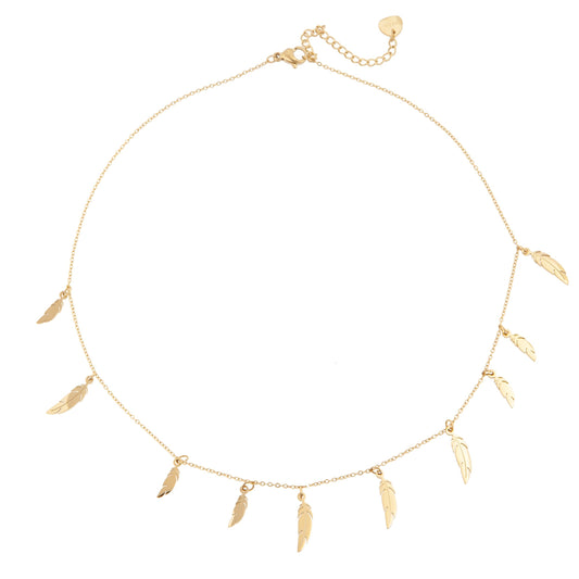 14k Gold Plated Feather Necklace