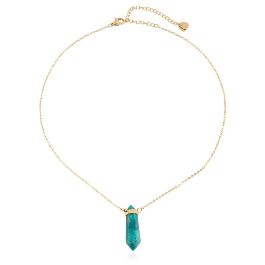 14k Gold Plated Amazonite Stone Necklace