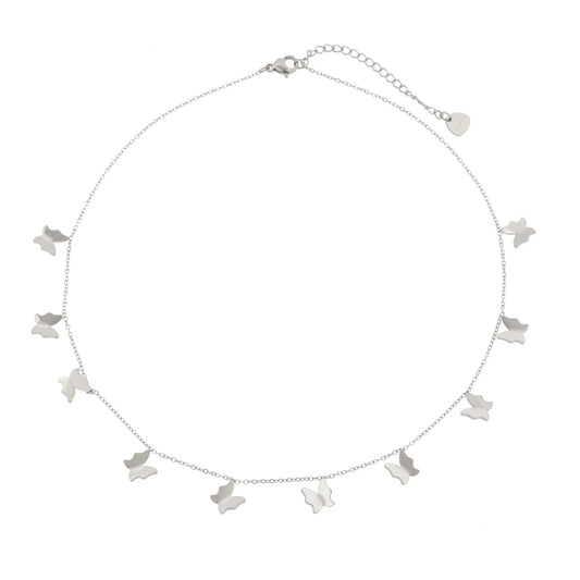 Silver Butterflies Necklace