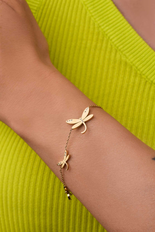 14k Gold Plated Dragonfly Bracelet