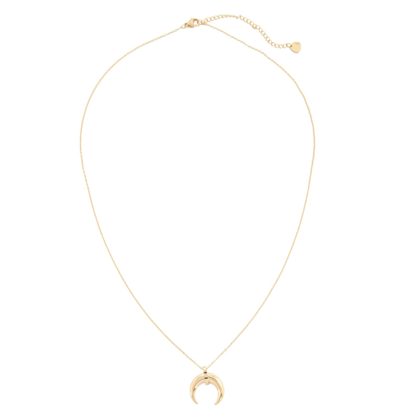 14k Gold Plated Long Moon Necklace