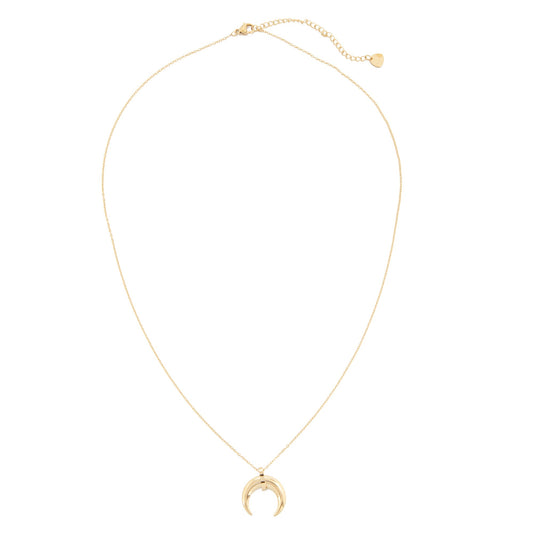 14k Gold Plated Long Moon Necklace