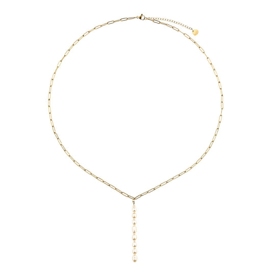 Gold Plated Stalactite Paarl Long Necklace