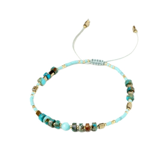 Turquoise Stone Tiny String Bracelet